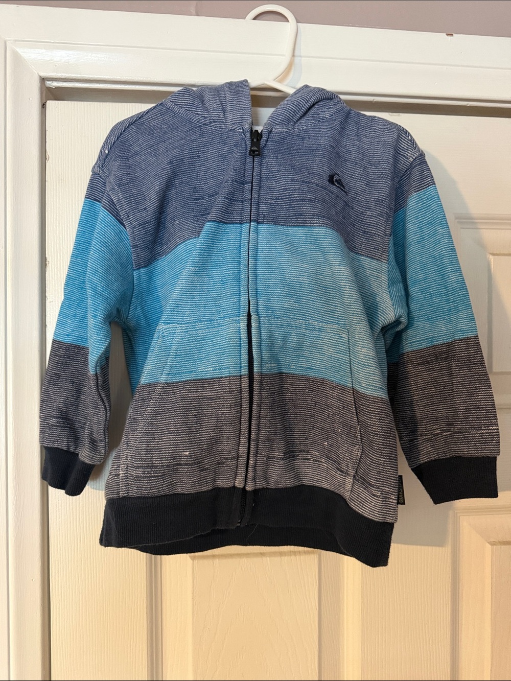 Quiksilver Kids' Striped Blue Zip Hoodie